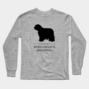 Bergamasco Sheepdog Black Silhouette Long Sleeve T-Shirt